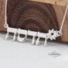 Hebrew Name Necklace with Flower Design — view 6