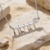 Hebrew Name Necklace with Flower Design — view 11