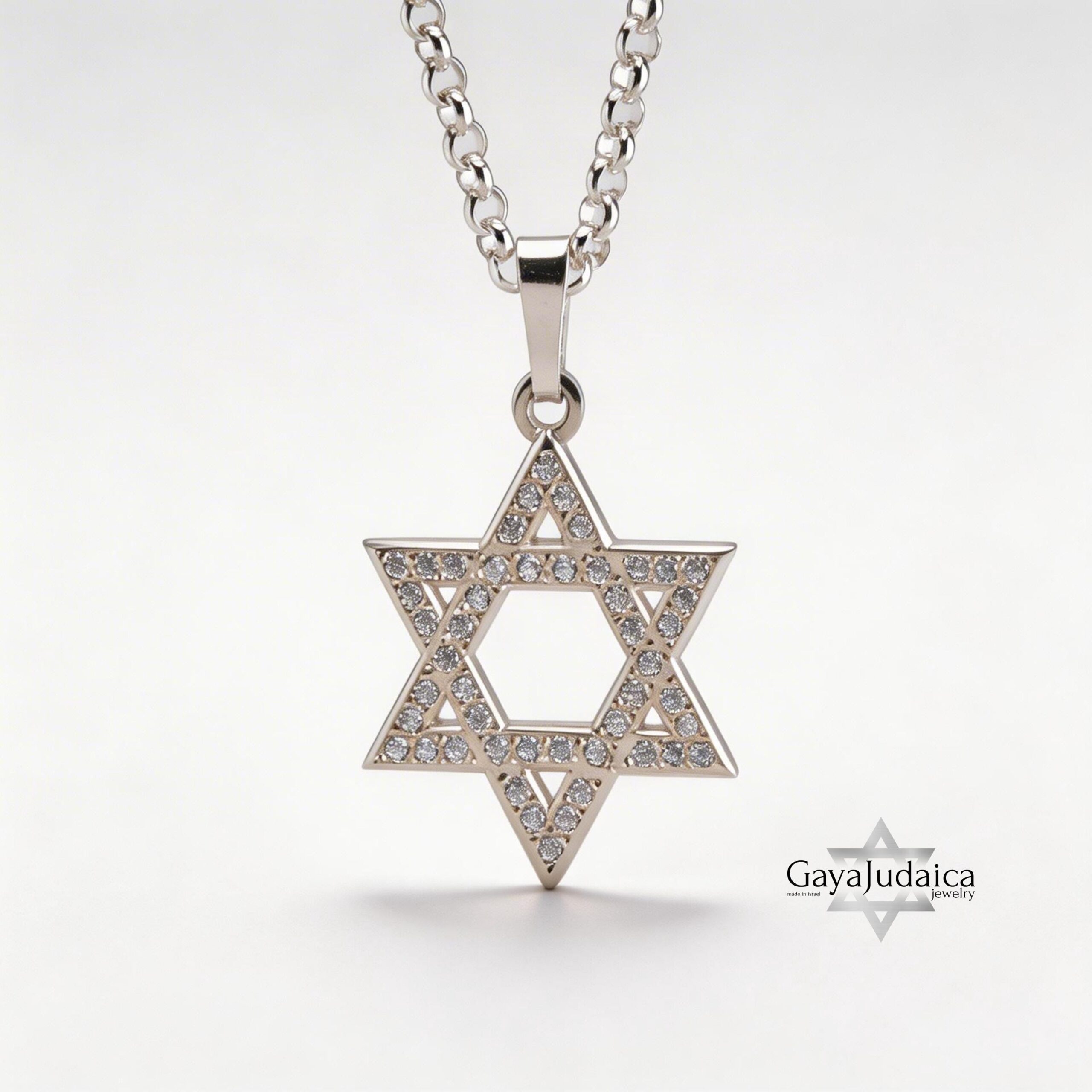 Star of David Cubic Zirconia Necklace — Israeli Judaica Star of David Cubic Zirconia Necklace — Israeli Judaica