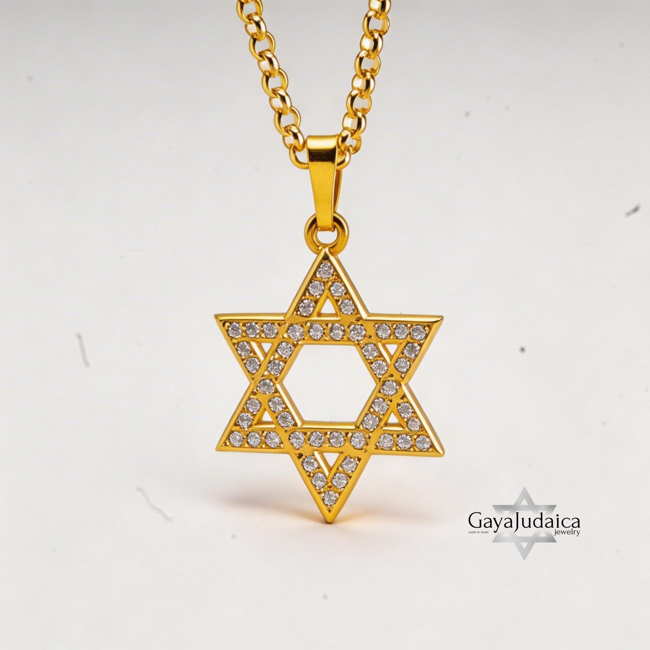 Star of David Cubic Zirconia Necklace — Israeli Judaica Star of David Cubic Zirconia Necklace — Israeli Judaica