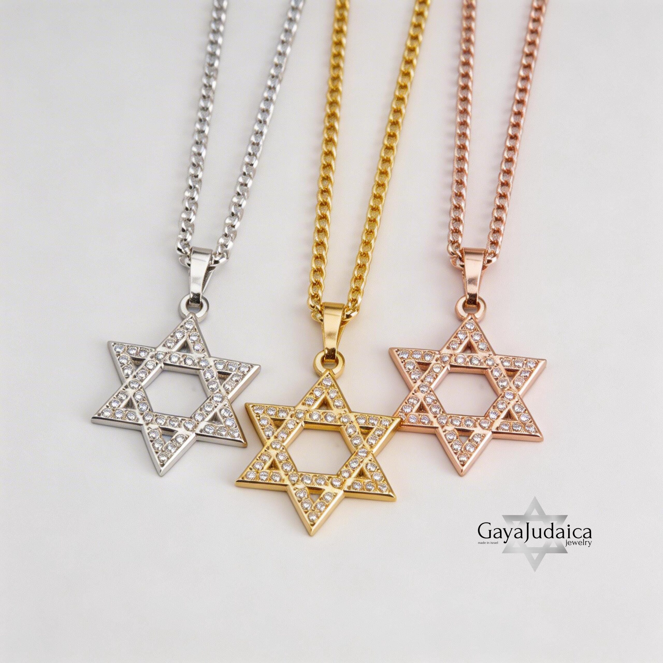 Star of David Cubic Zirconia Necklace — Israeli Judaica Star of David Cubic Zirconia Necklace — Israeli Judaica