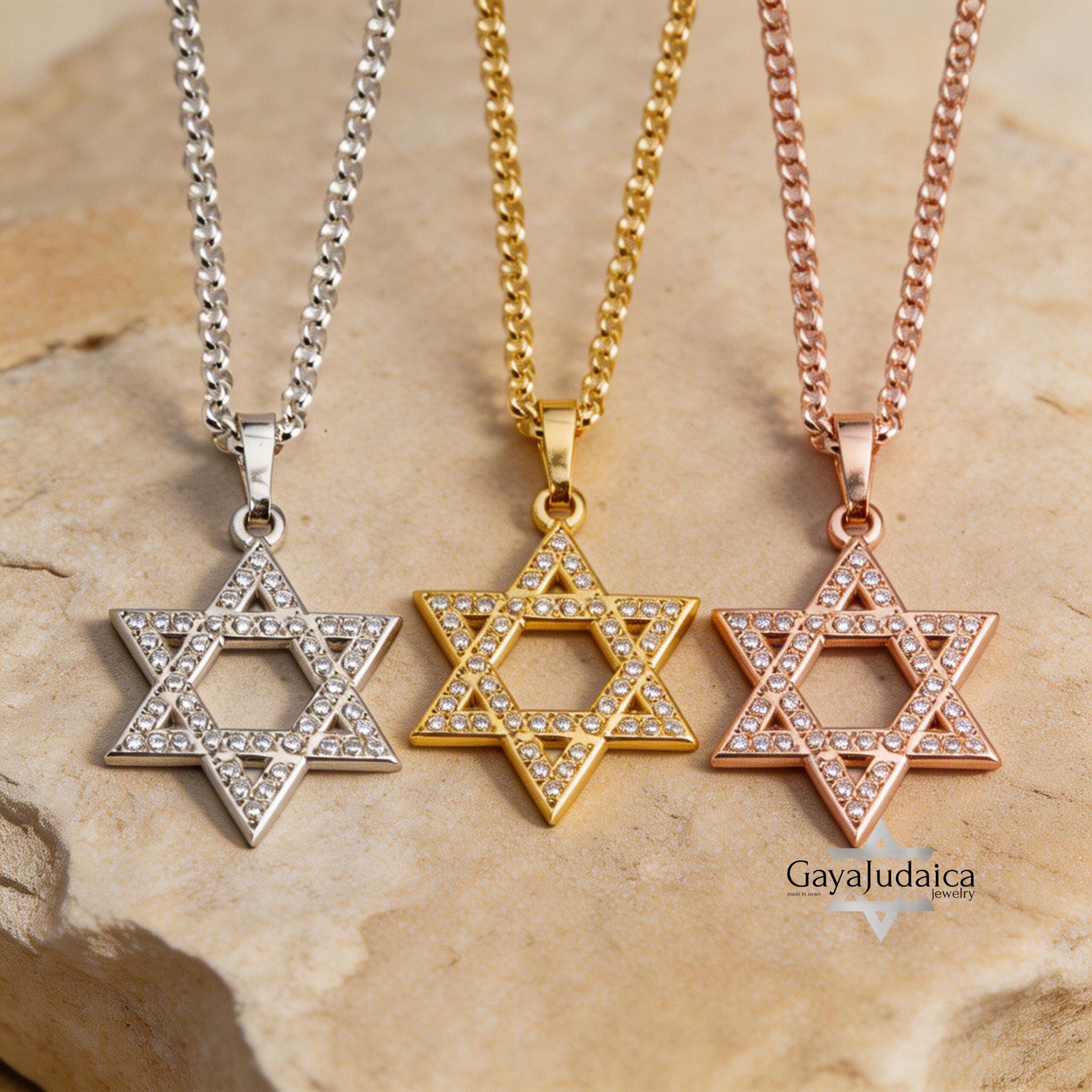 Star of David Cubic Zirconia Necklace — Israeli Judaica Star of David Cubic Zirconia Necklace — Israeli Judaica