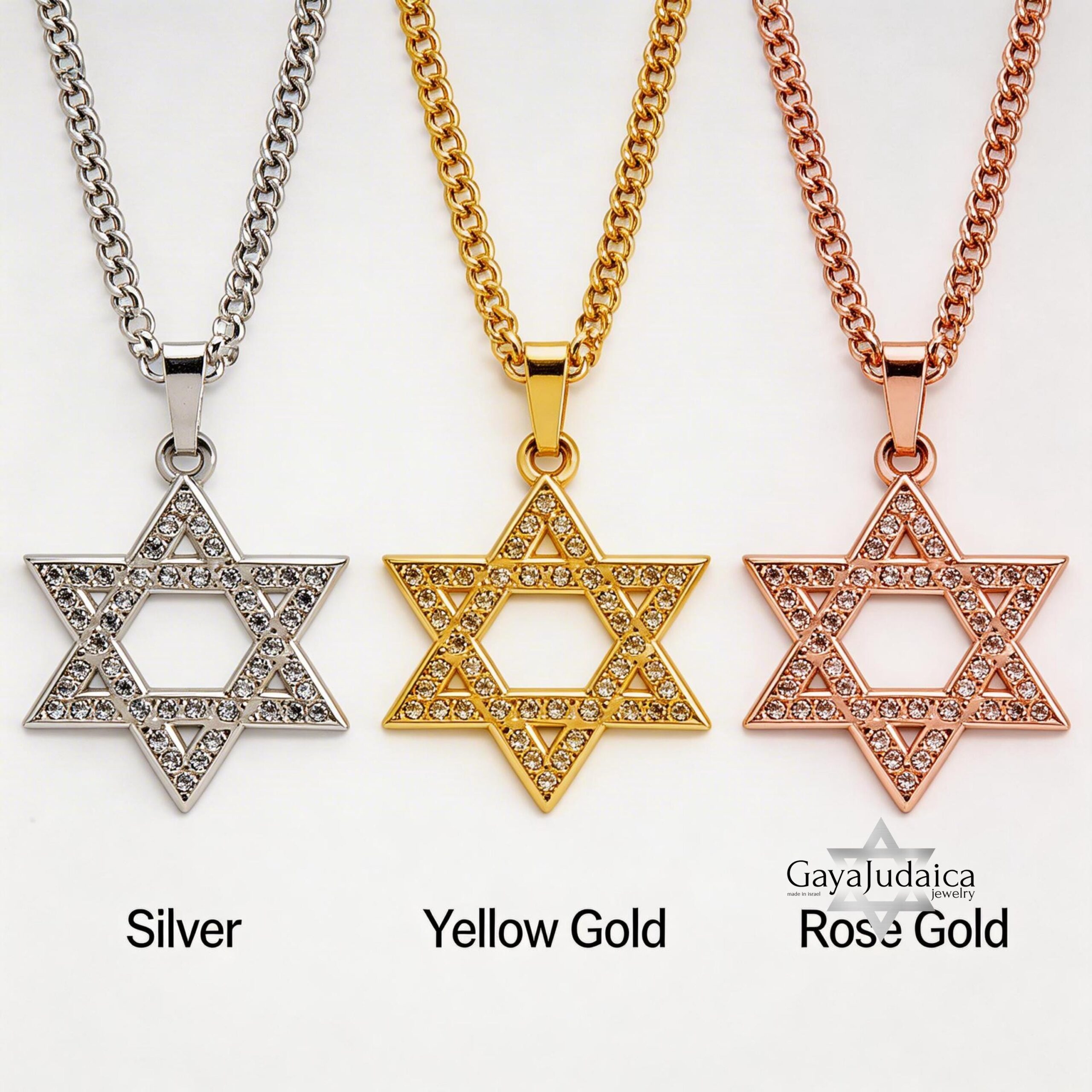 Star of David Cubic Zirconia Necklace — Israeli Judaica Star of David Cubic Zirconia Necklace — Israeli Judaica