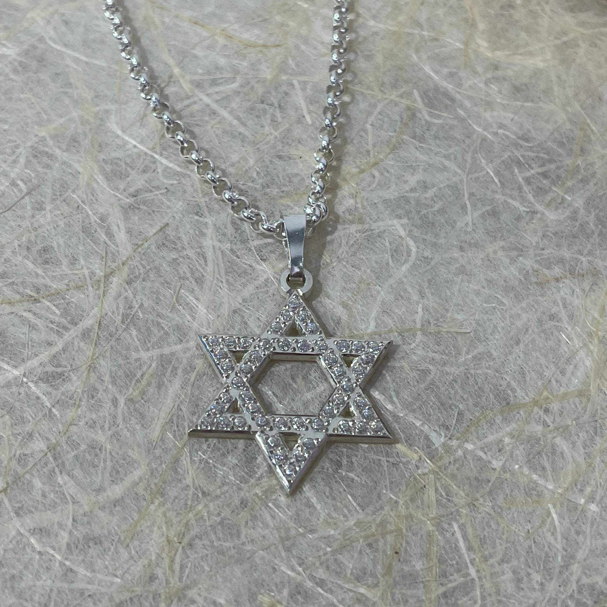 Star of David Cubic Zirconia Necklace — Israeli Judaica Star of David Cubic Zirconia Necklace — Israeli Judaica