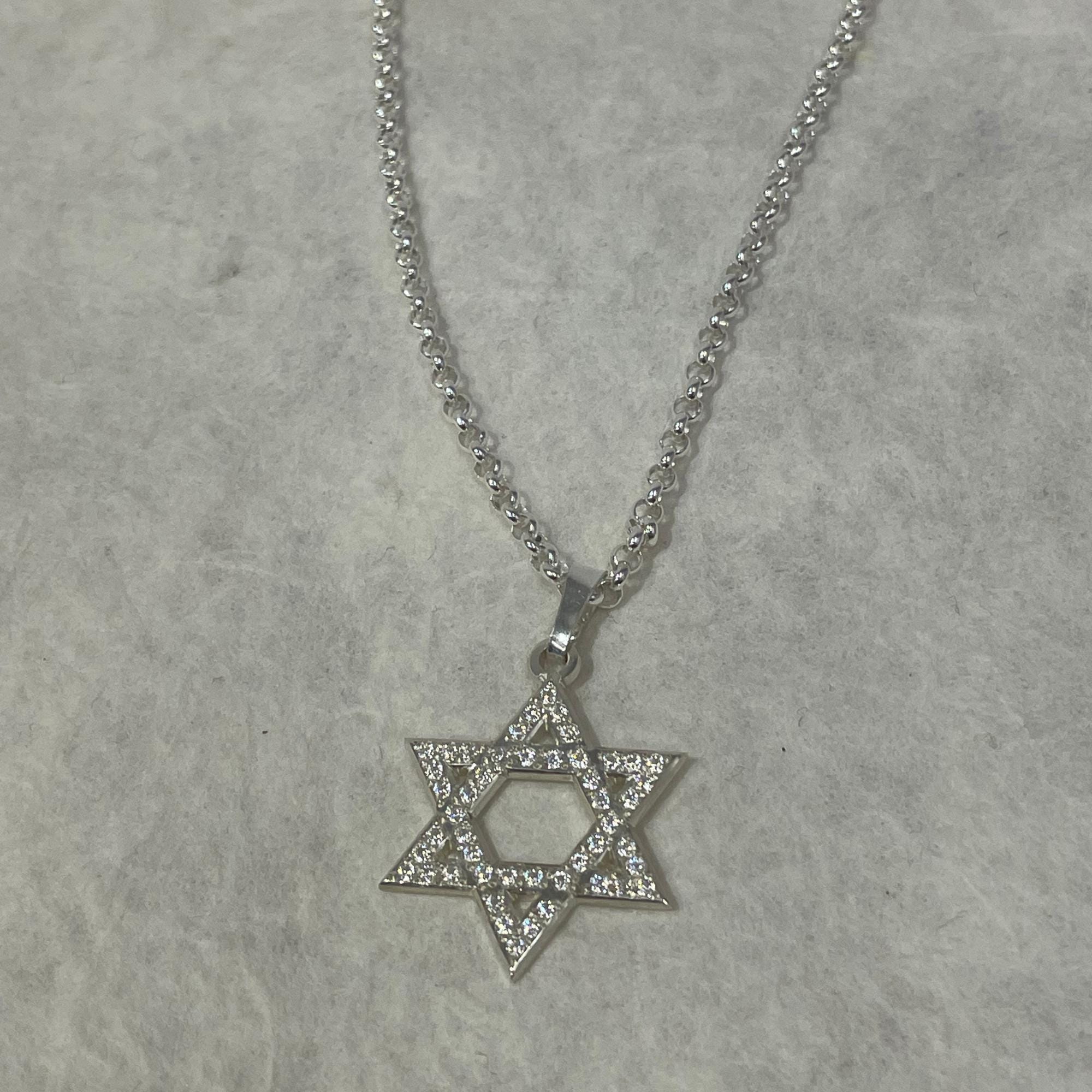 Star of David Cubic Zirconia Necklace — Israeli Judaica Star of David Cubic Zirconia Necklace — Israeli Judaica