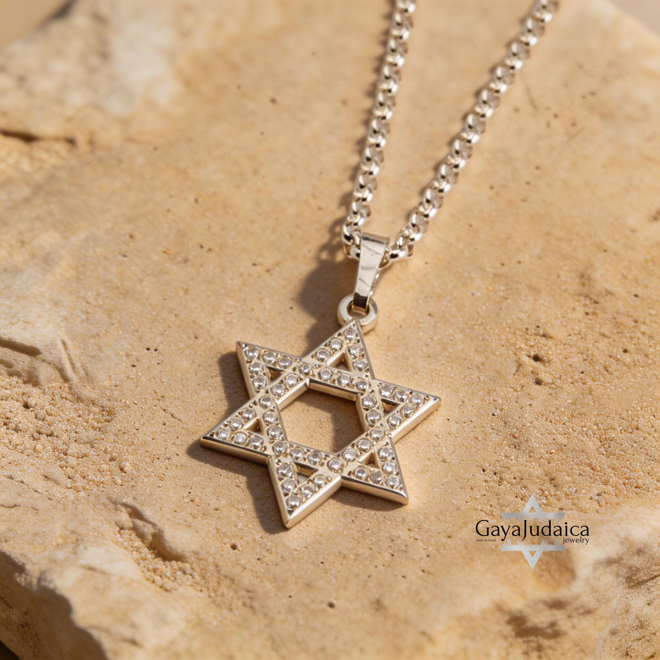 Star of David Cubic Zirconia Necklace — Israeli Judaica Star of David Cubic Zirconia Necklace — Israeli Judaica