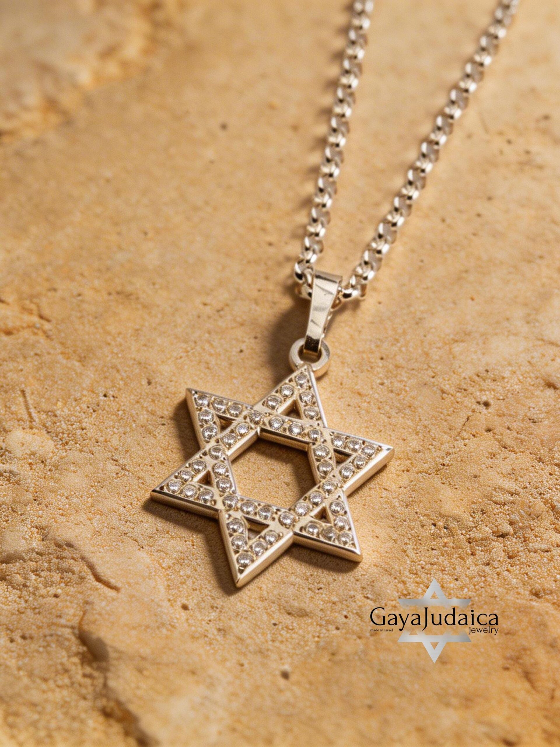 Star of David Cubic Zirconia Necklace — Israeli Judaica Star of David Cubic Zirconia Necklace — Israeli Judaica