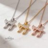 Hebrew Chai Necklace with Cubic Zirconia — view 5