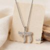 Hebrew Chai Necklace with Cubic Zirconia — view 12