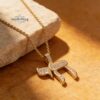 Hebrew Chai Necklace with Cubic Zirconia — view 14