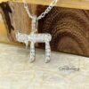 Cubic Zirconia Hebrew Chai Necklace — Israeli Judaica — view 4