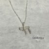 Cubic Zirconia Hebrew Chai Necklace — Israeli Judaica — view 7