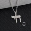 Cubic Zirconia Hebrew Chai Necklace — Israeli Judaica — view 13