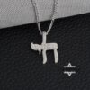 Cubic Zirconia Hebrew Chai Necklace — Israeli Judaica — view 14