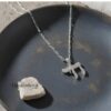 Cubic Zirconia Hebrew Chai Necklace — Israeli Judaica — view 15