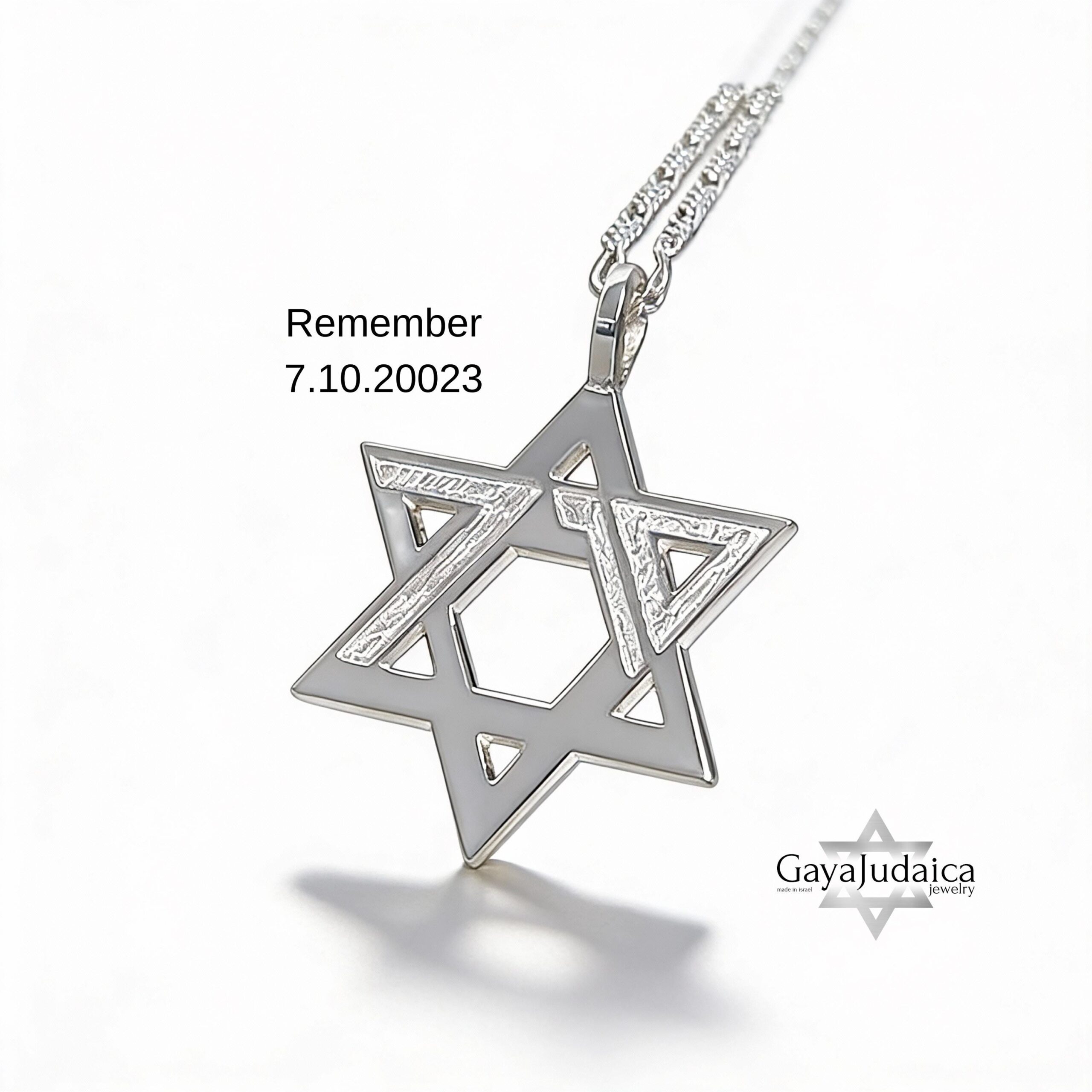 Star of David Pendant — October 7 Memorial Israeli Necklace Star of David Pendant — October 7 Memorial Israeli Necklace