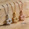 Sterling Silver Star of David Necklace — view 6