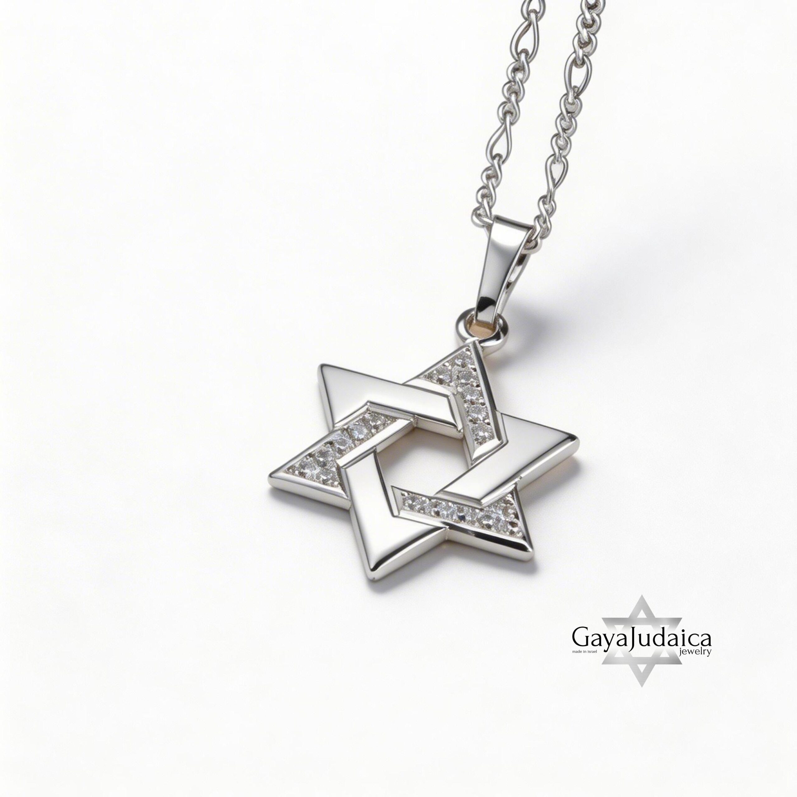 Zircon Star of David Necklace — Sterling Silver Jewish Jewelry Zircon Star of David Necklace — Sterling Silver Jewish Jewelry