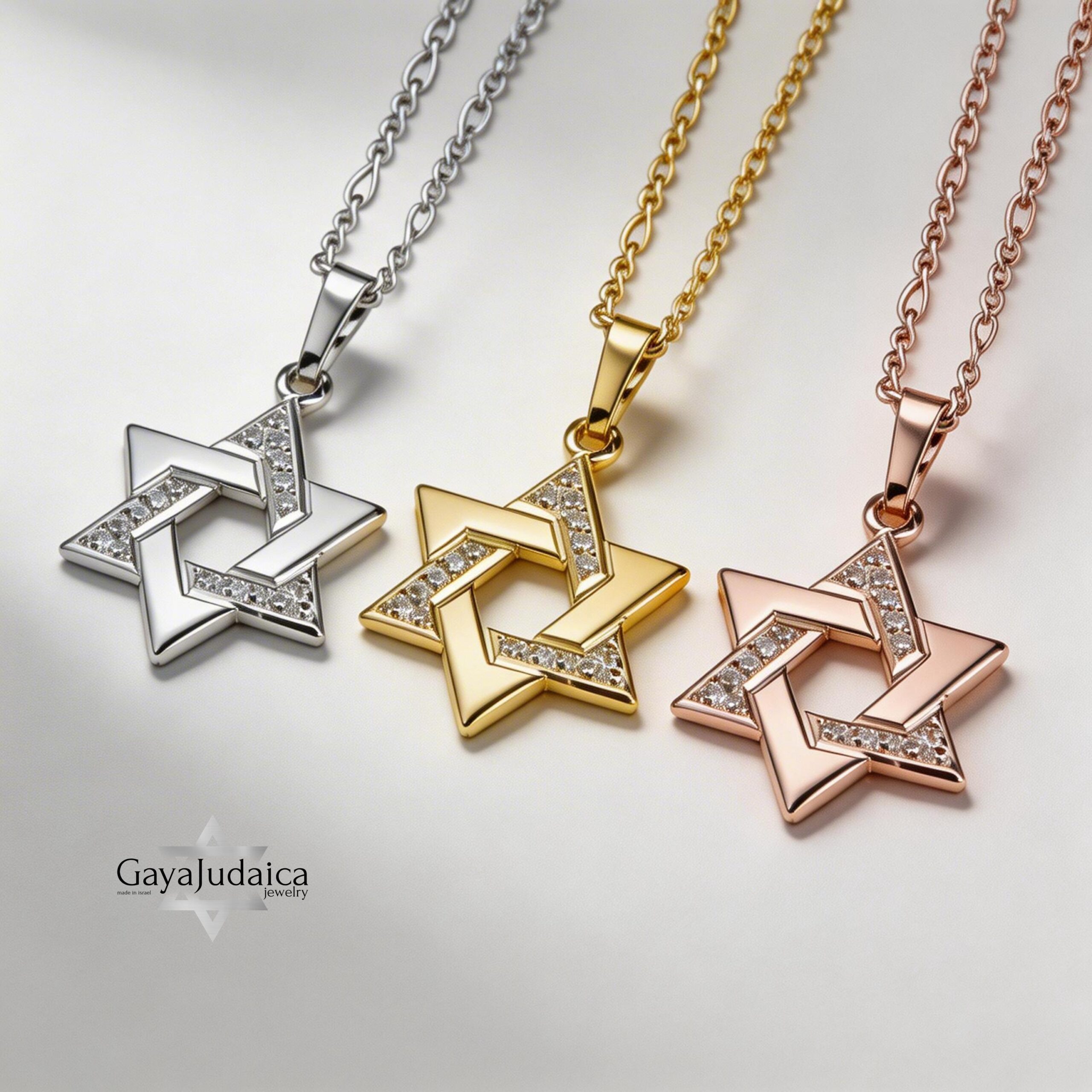 Zircon Star of David Necklace — Sterling Silver Jewish Jewelry Zircon Star of David Necklace — Sterling Silver Jewish Jewelry