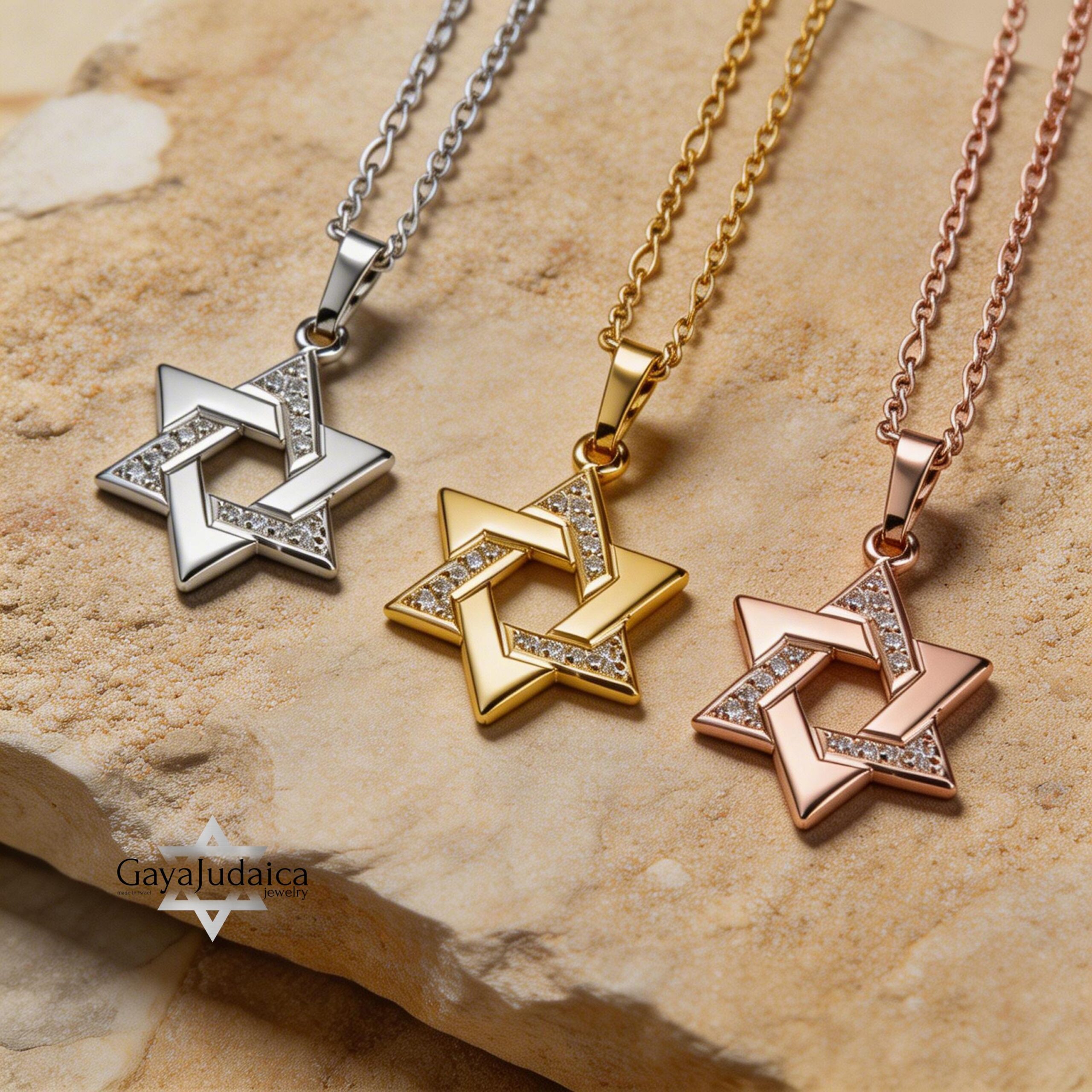 Zircon Star of David Necklace — Sterling Silver Jewish Jewelry Zircon Star of David Necklace — Sterling Silver Jewish Jewelry