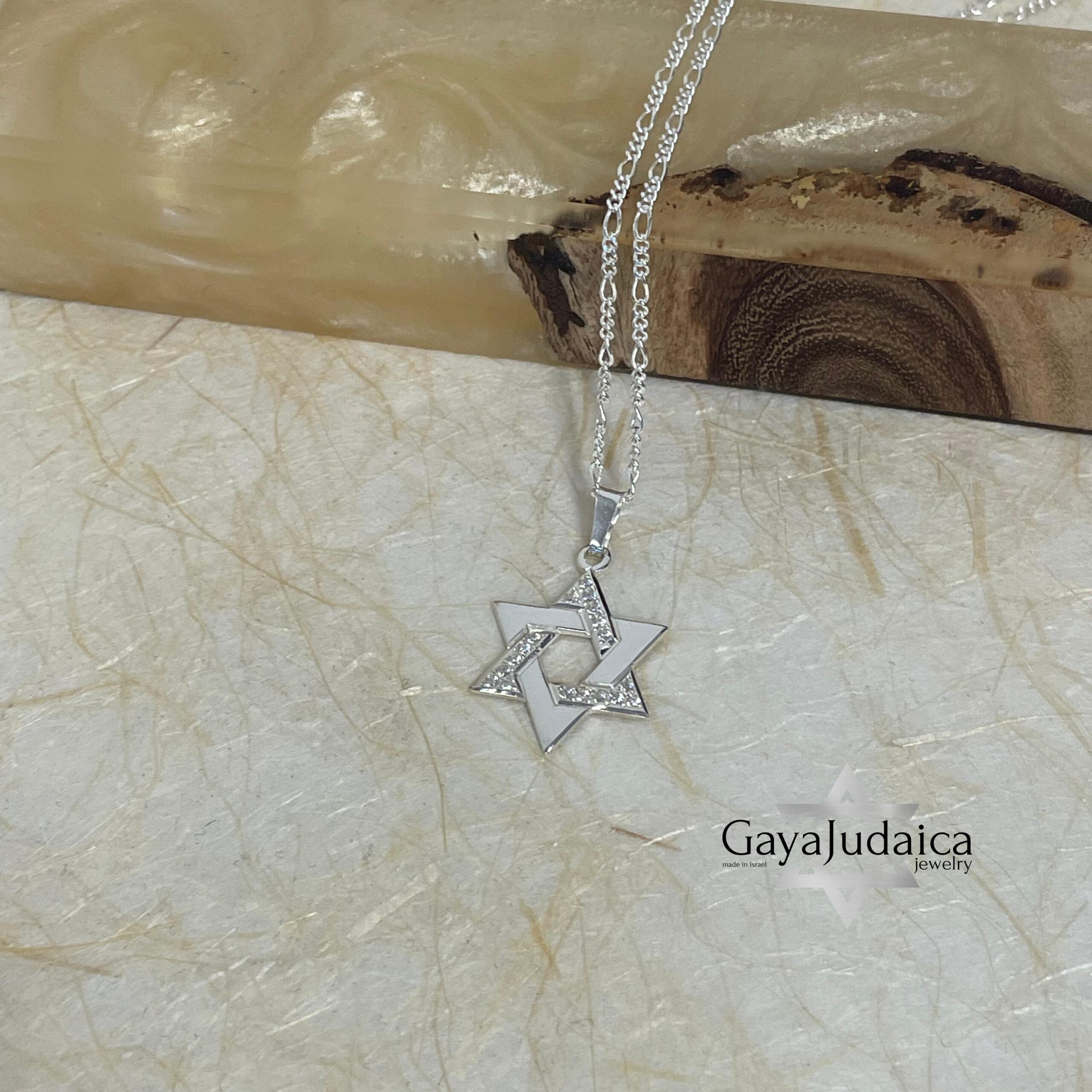 Zircon Star of David Necklace — Sterling Silver Jewish Jewelry Zircon Star of David Necklace — Sterling Silver Jewish Jewelry