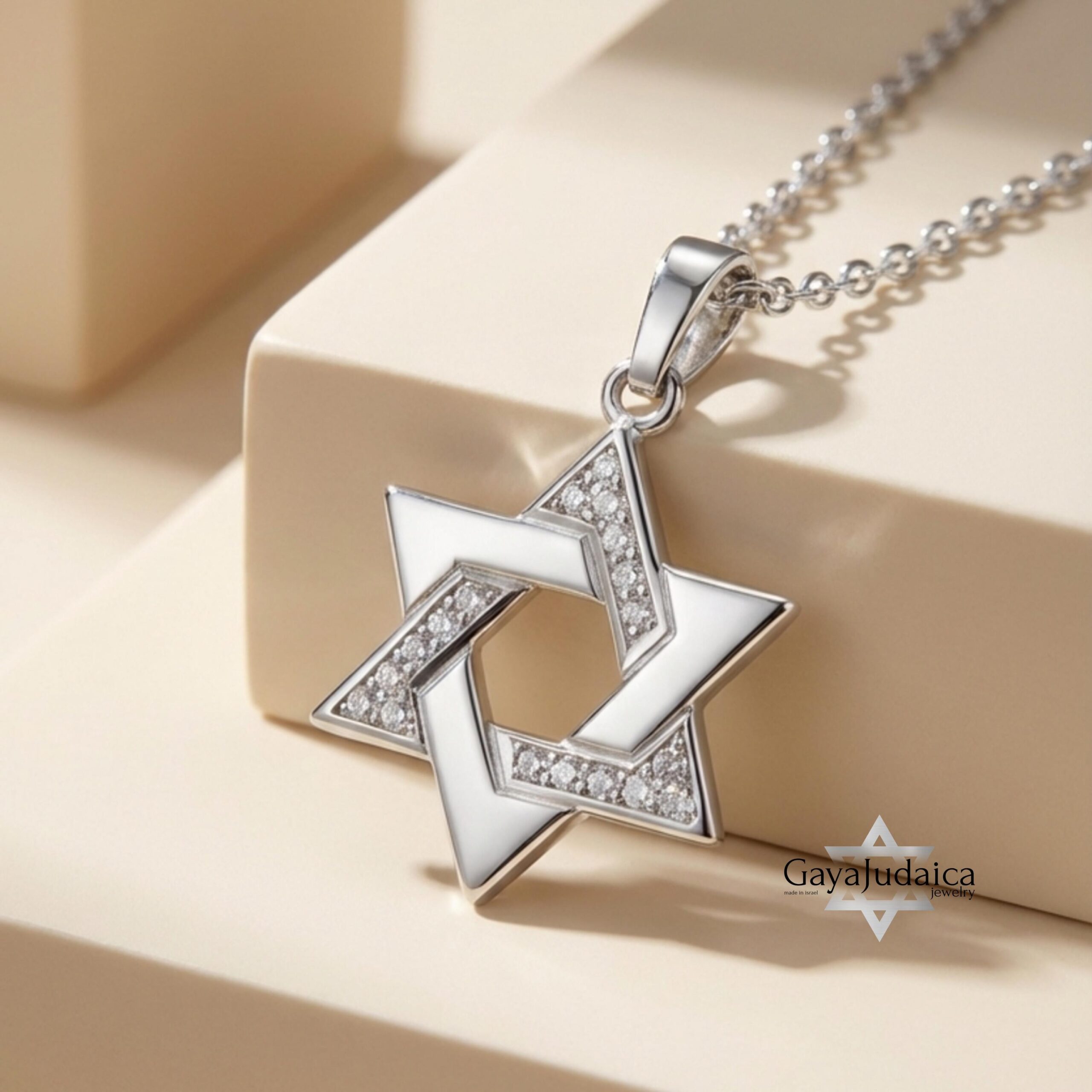 Zircon Star of David Necklace — Sterling Silver Jewish Jewelry Zircon Star of David Necklace — Sterling Silver Jewish Jewelry