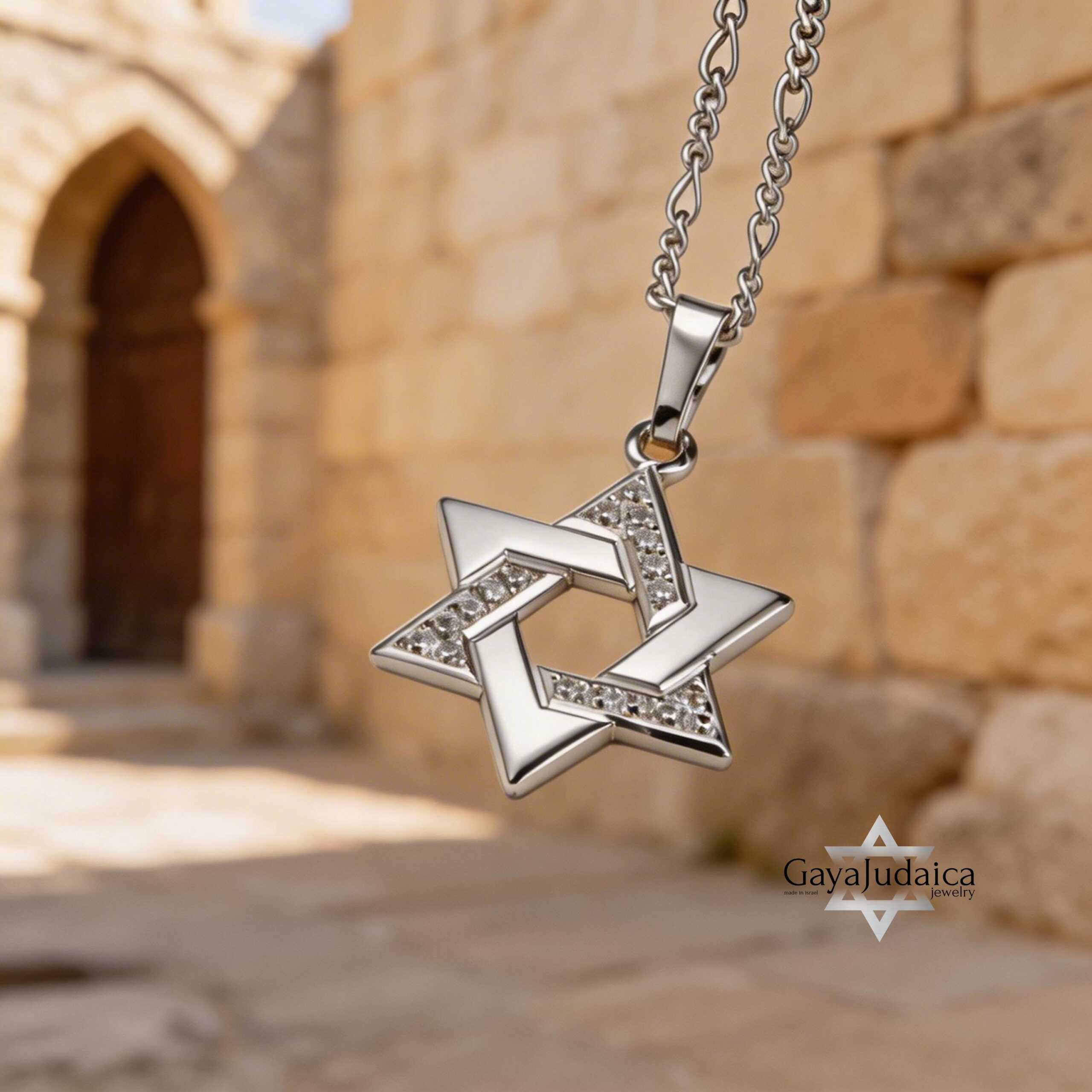 Zircon Star of David Necklace — Sterling Silver Jewish Jewelry Zircon Star of David Necklace — Sterling Silver Jewish Jewelry