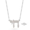 Sterling Silver Chai Necklace with Cubic Zirconia — view 2
