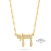Sterling Silver Chai Necklace with Cubic Zirconia — view 3