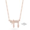 Sterling Silver Chai Necklace with Cubic Zirconia — view 4