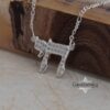 Sterling Silver Chai Necklace with Cubic Zirconia — view 9