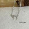 Sterling Silver Chai Necklace with Cubic Zirconia — view 11