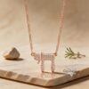 Sterling Silver Chai Necklace with Cubic Zirconia — view 15
