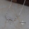 Mini Chai Necklace with Zirconia — Israeli Judaica — view 5