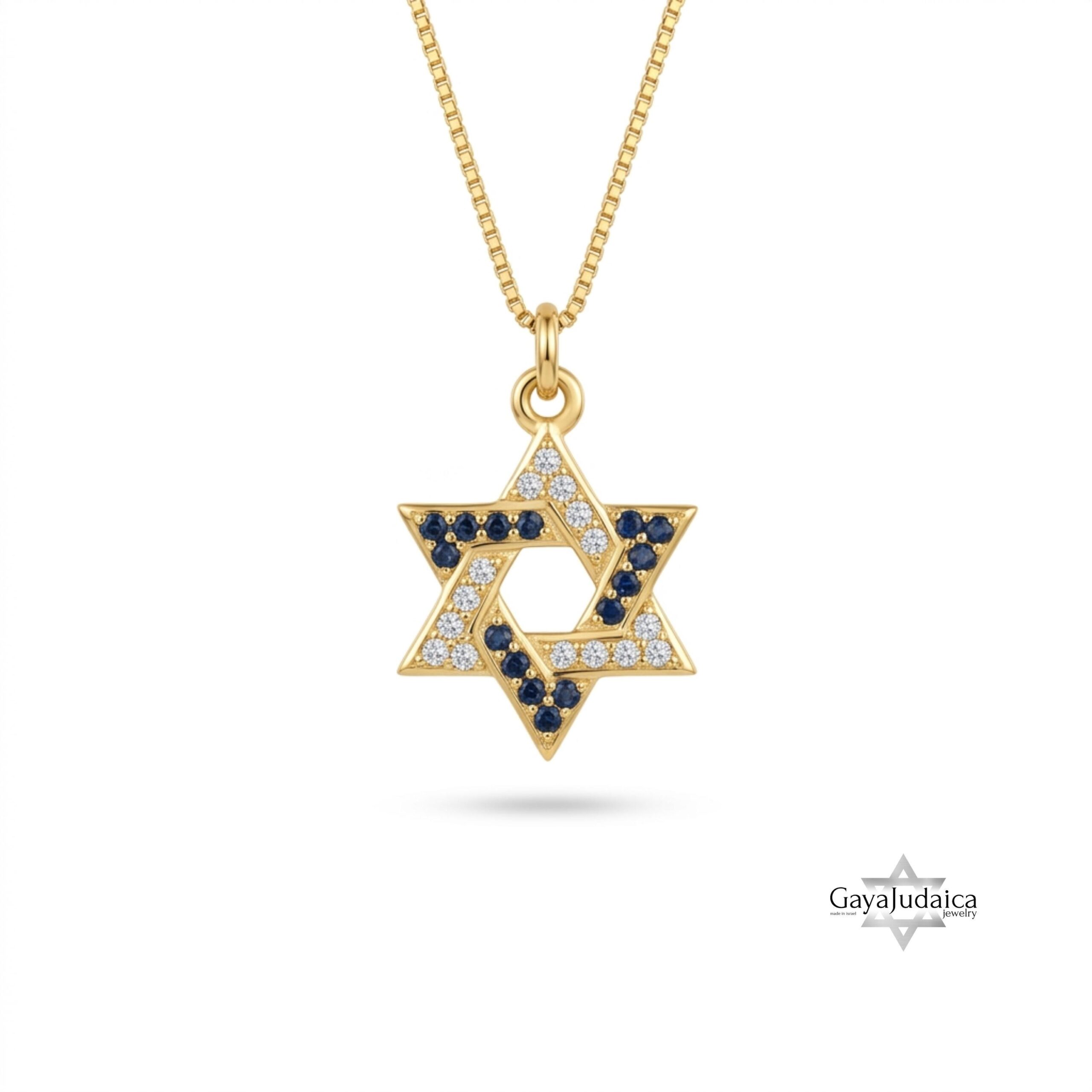 Star of David Pave Necklace — Blue Zircon Sterling Silver Pendant Star of David Pave Necklace — Blue Zircon Sterling Silver Pendant