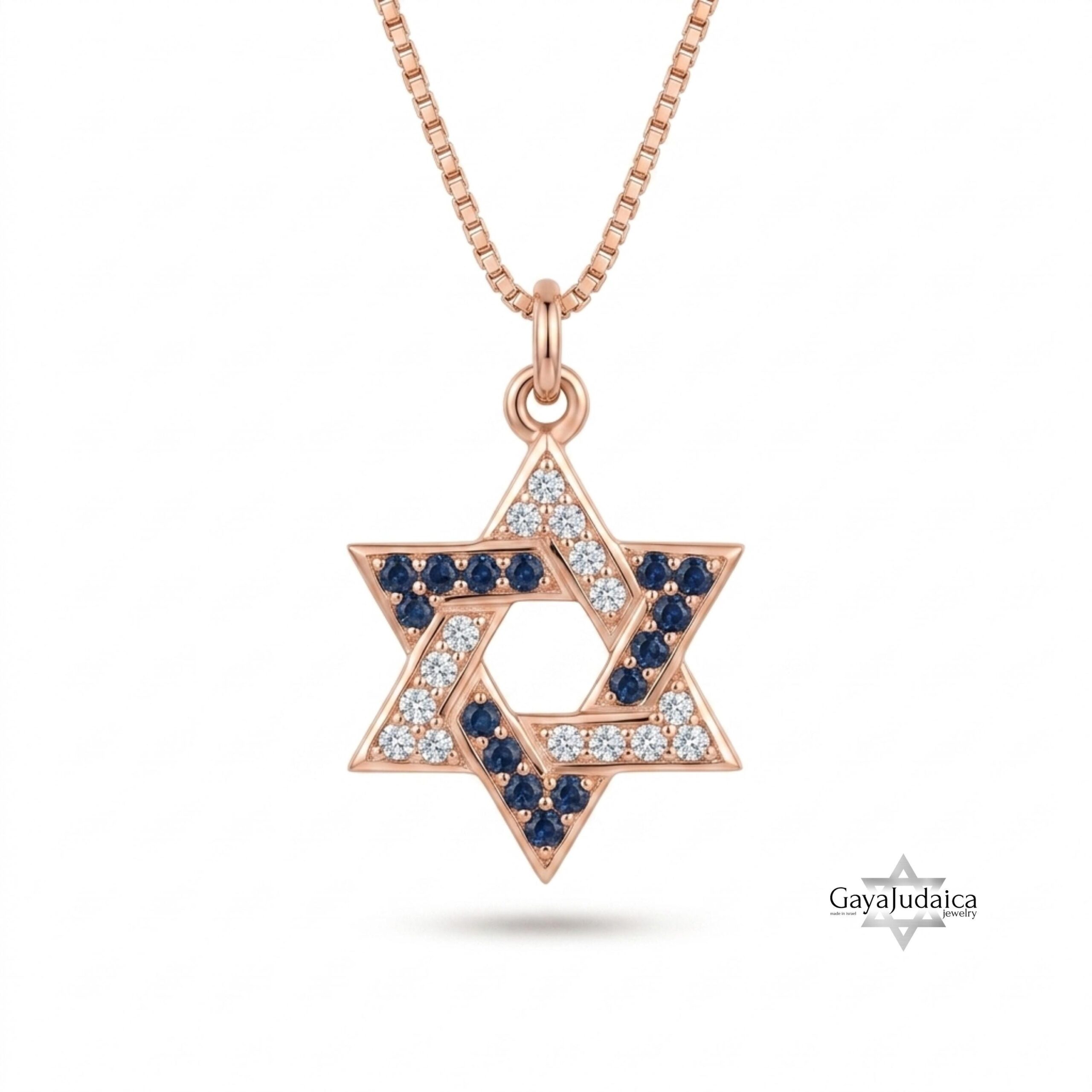 Star of David Pave Necklace — Blue Zircon Sterling Silver Pendant Star of David Pave Necklace — Blue Zircon Sterling Silver Pendant