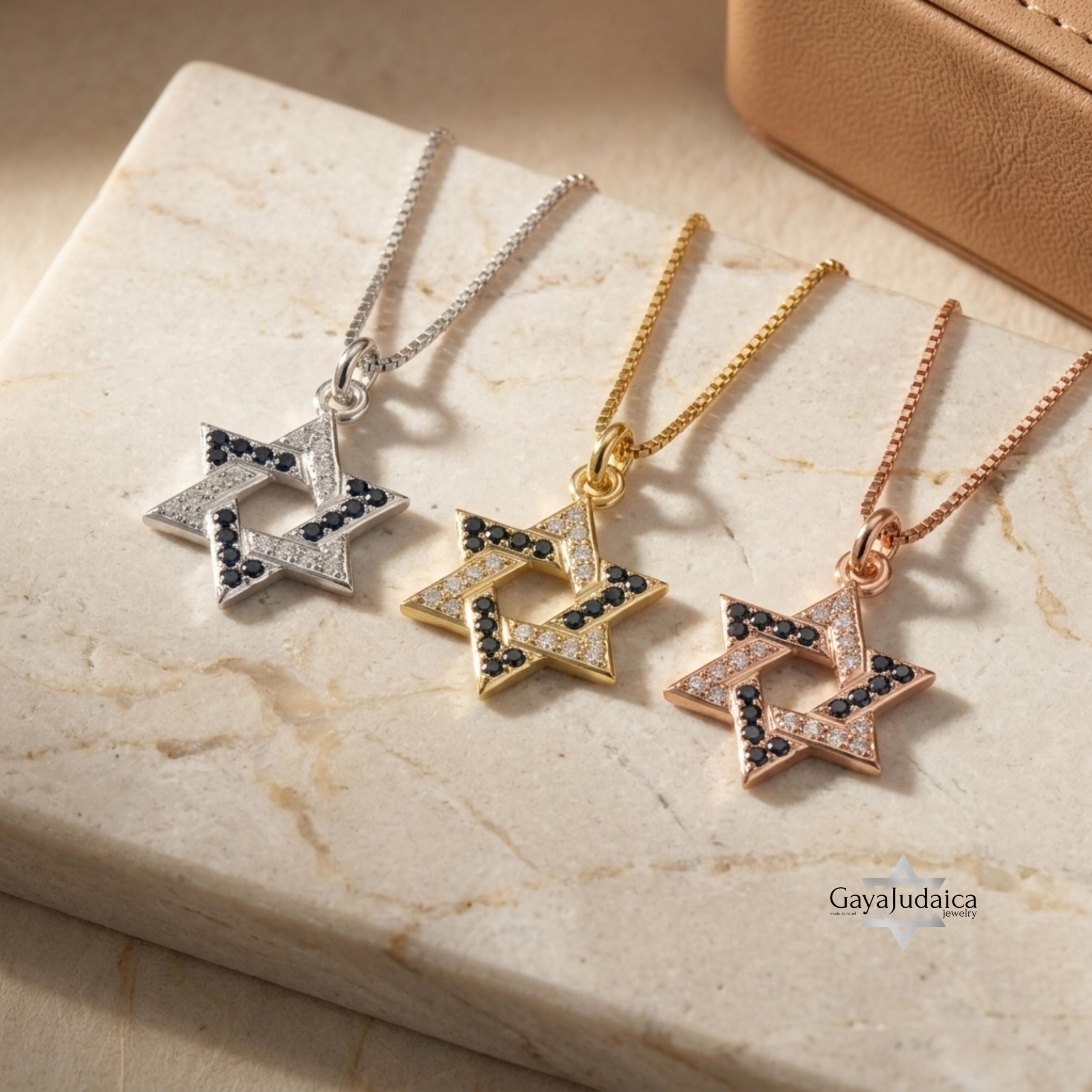 Star of David Pave Necklace — Blue Zircon Sterling Silver Pendant Star of David Pave Necklace — Blue Zircon Sterling Silver Pendant