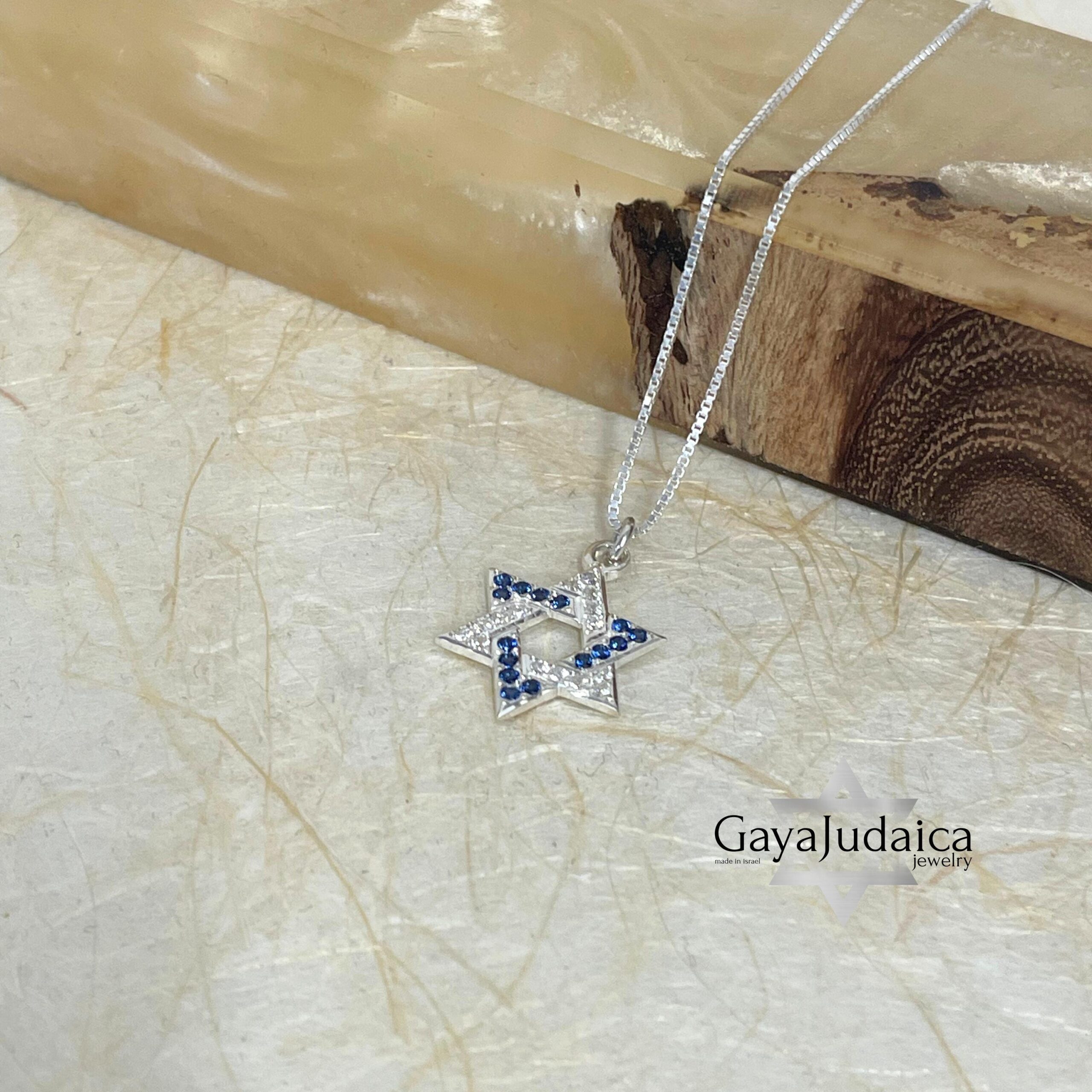 Star of David Pave Necklace — Blue Zircon Sterling Silver Pendant Star of David Pave Necklace — Blue Zircon Sterling Silver Pendant