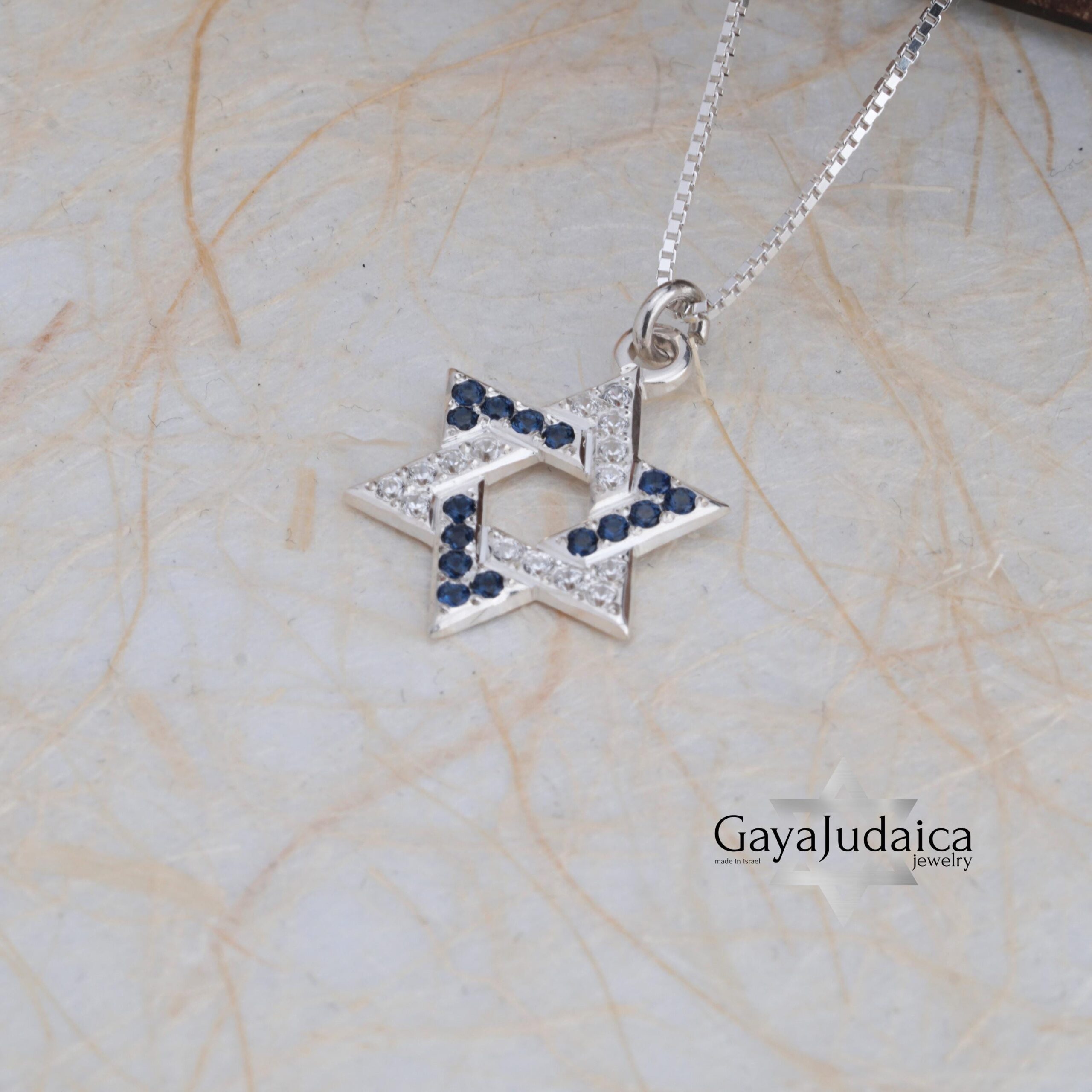 Star of David Pave Necklace — Blue Zircon Sterling Silver Pendant Star of David Pave Necklace — Blue Zircon Sterling Silver Pendant
