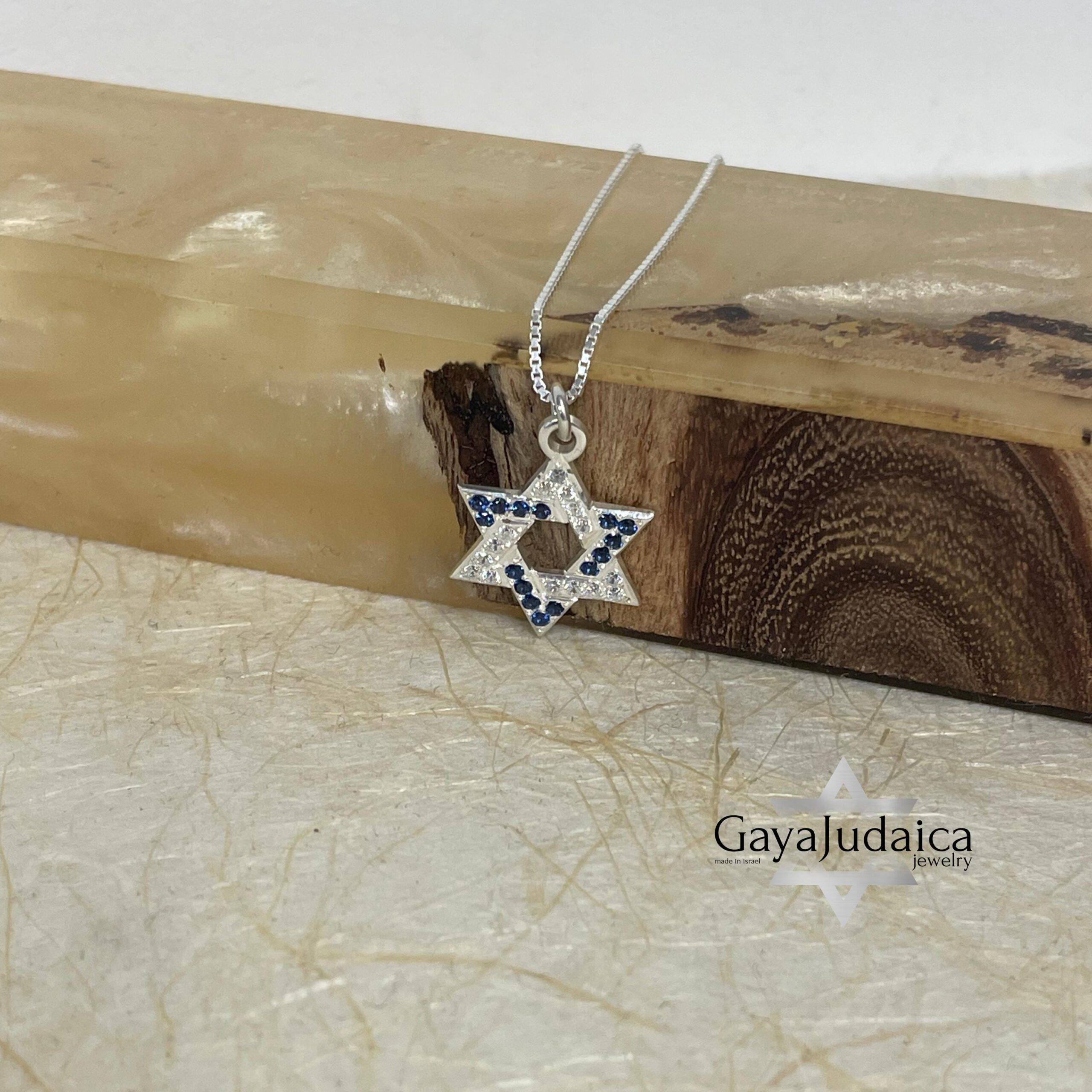 Star of David Pave Necklace — Blue Zircon Sterling Silver Pendant Star of David Pave Necklace — Blue Zircon Sterling Silver Pendant