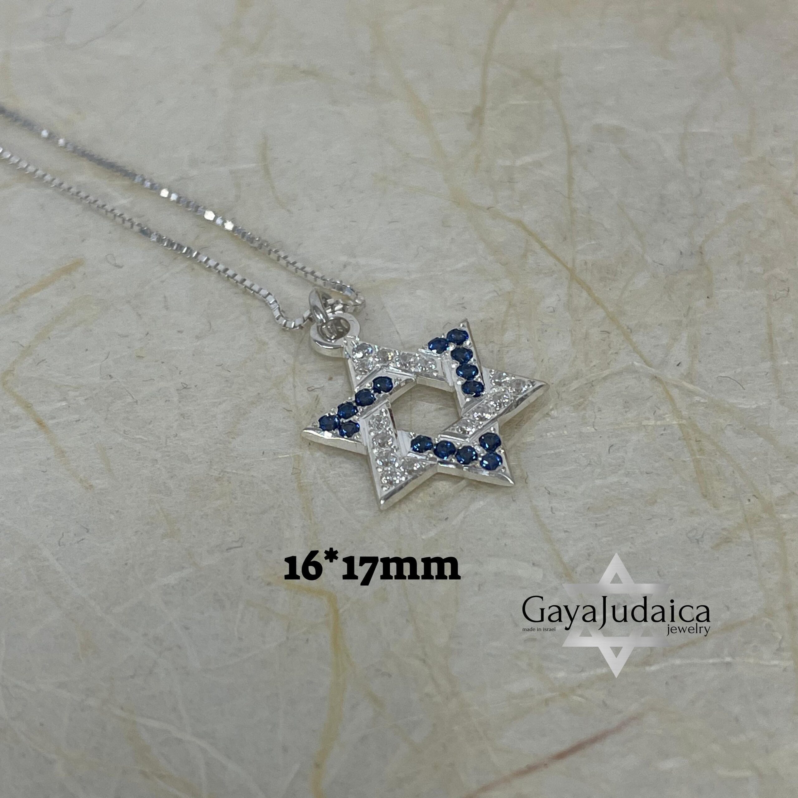 Star of David Pave Necklace — Blue Zircon Sterling Silver Pendant Star of David Pave Necklace — Blue Zircon Sterling Silver Pendant