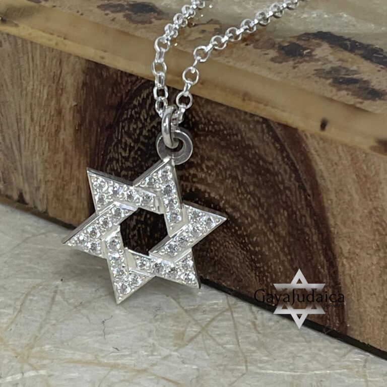 Zircon Pave Star of David Necklace — view 1