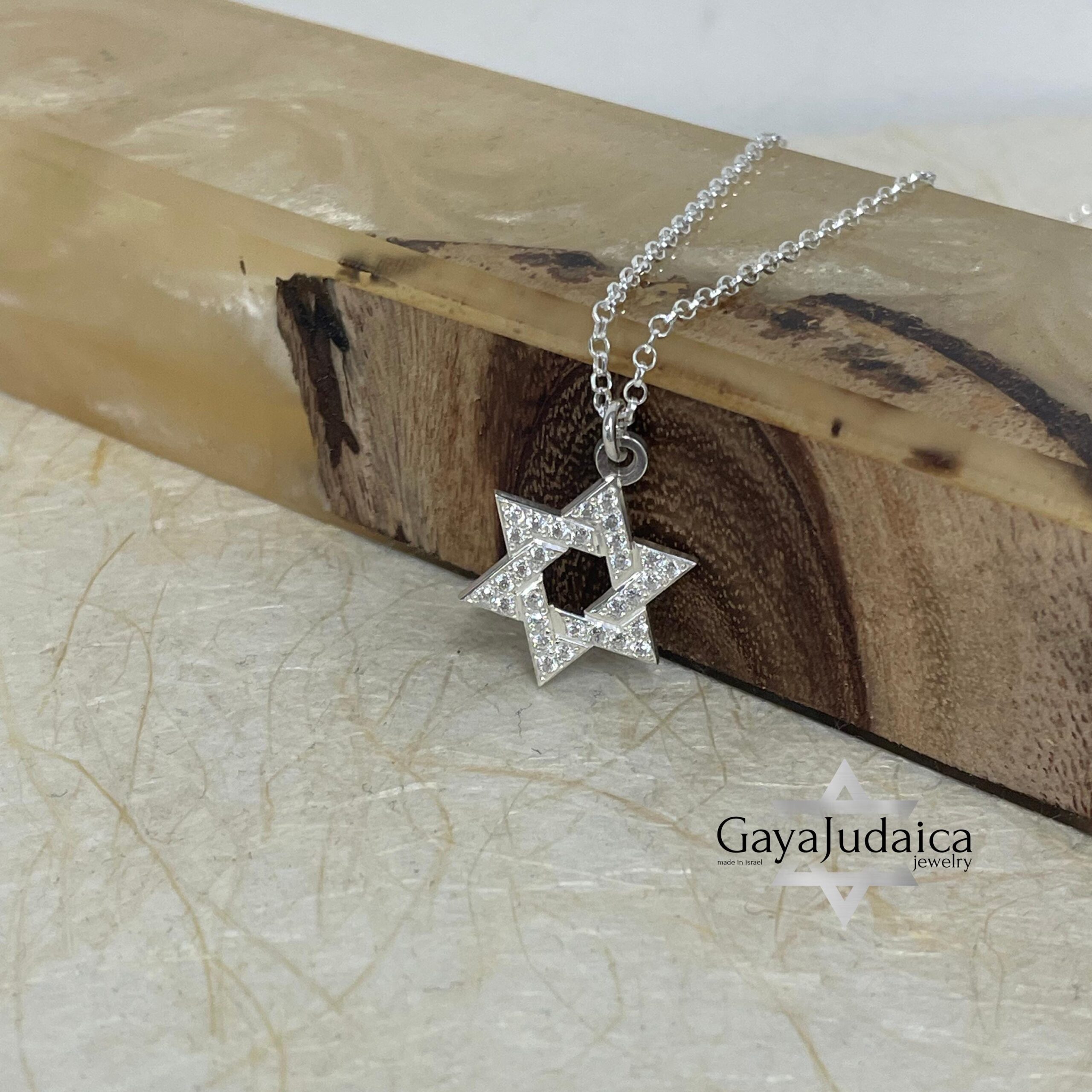 Zircon Pave Star of David Necklace — Sterling Silver Jewish Jewelry Zircon Pave Star of David Necklace — Sterling Silver Jewish Jewelry