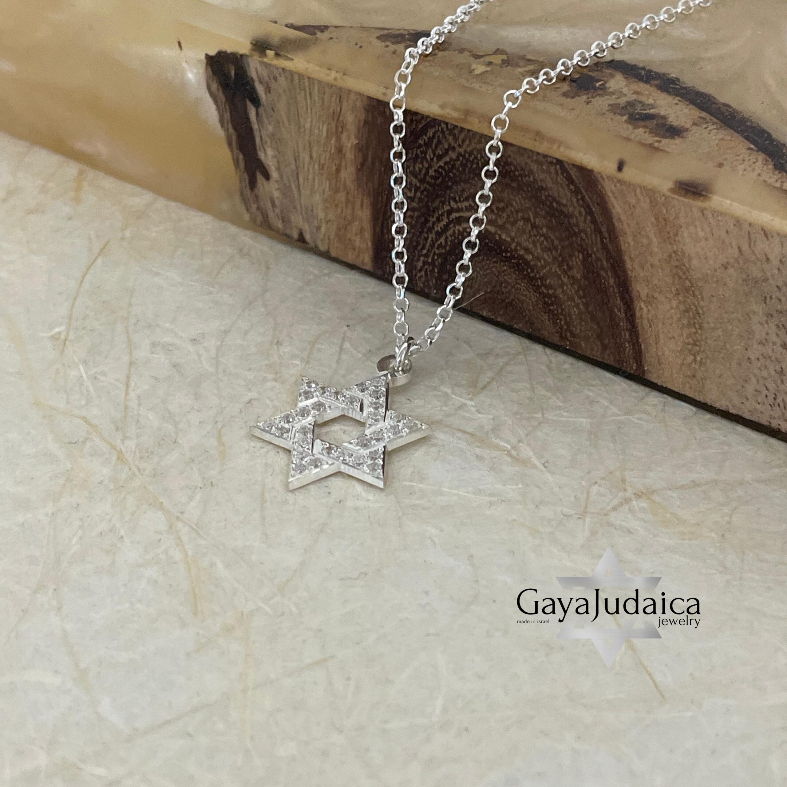 Zircon Pave Star of David Necklace — Sterling Silver Jewish Jewelry Zircon Pave Star of David Necklace — Sterling Silver Jewish Jewelry