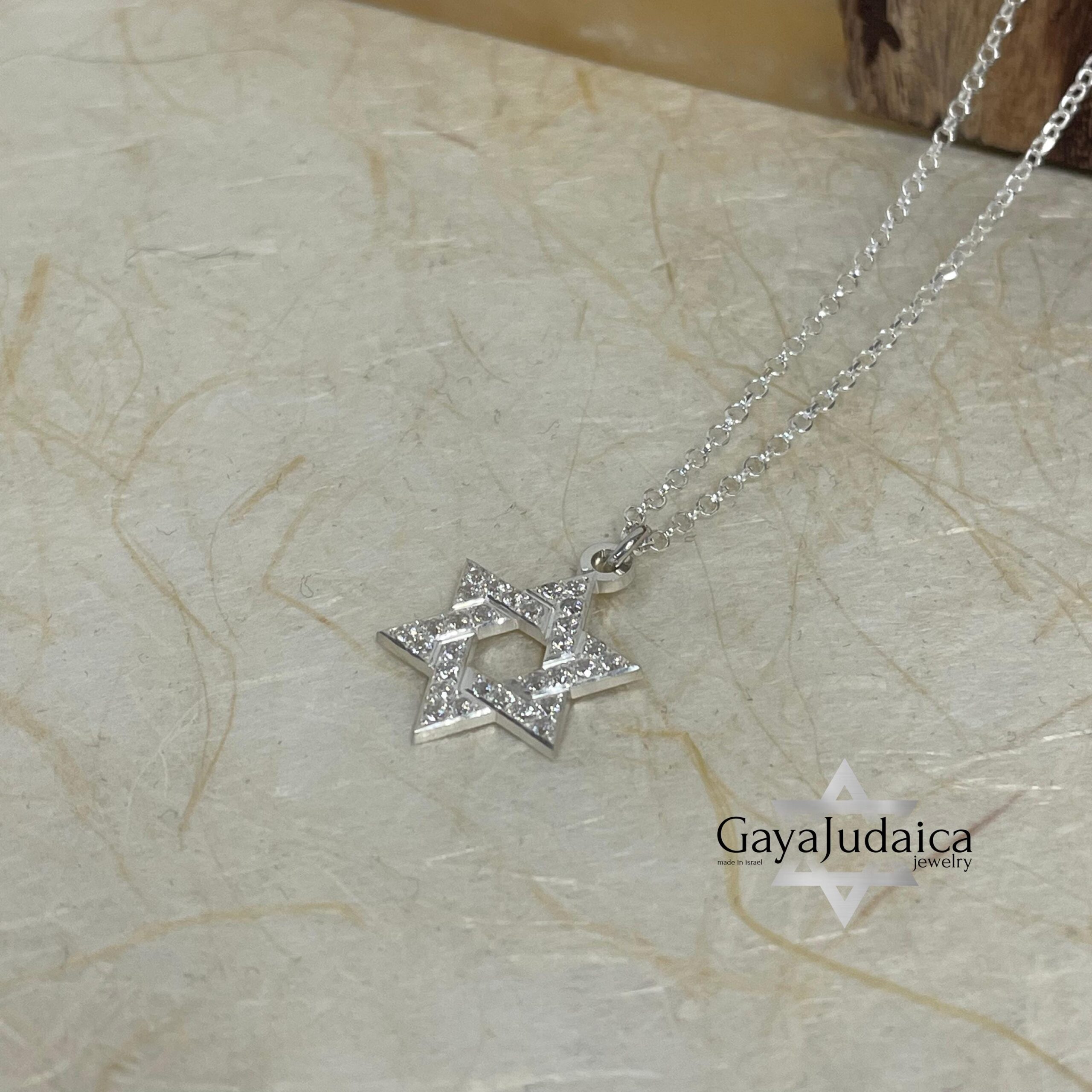 Zircon Pave Star of David Necklace — Sterling Silver Jewish Jewelry Zircon Pave Star of David Necklace — Sterling Silver Jewish Jewelry