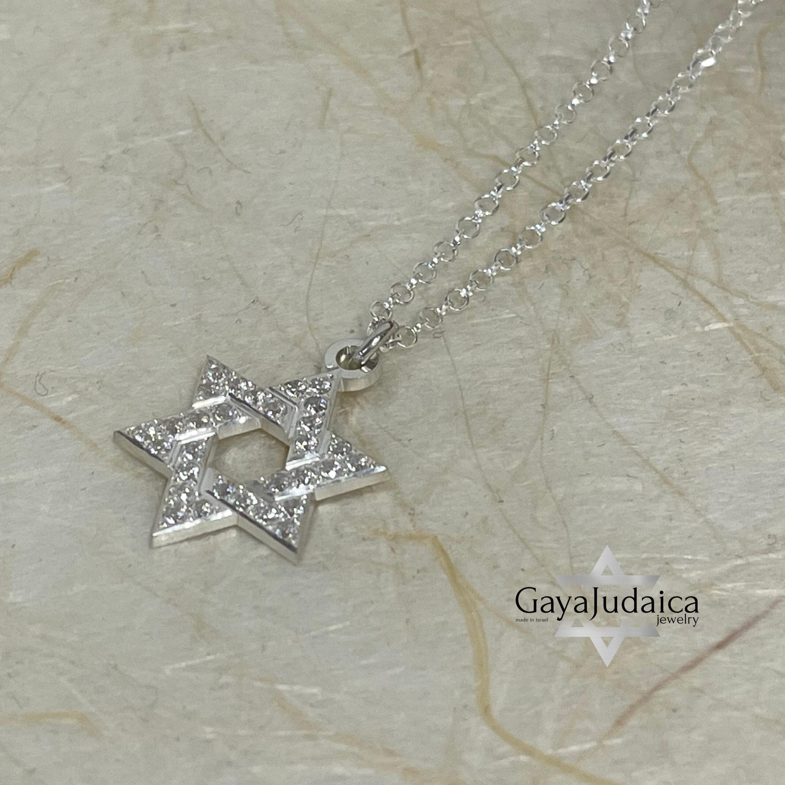 Zircon Pave Star of David Necklace — Sterling Silver Jewish Jewelry Zircon Pave Star of David Necklace — Sterling Silver Jewish Jewelry
