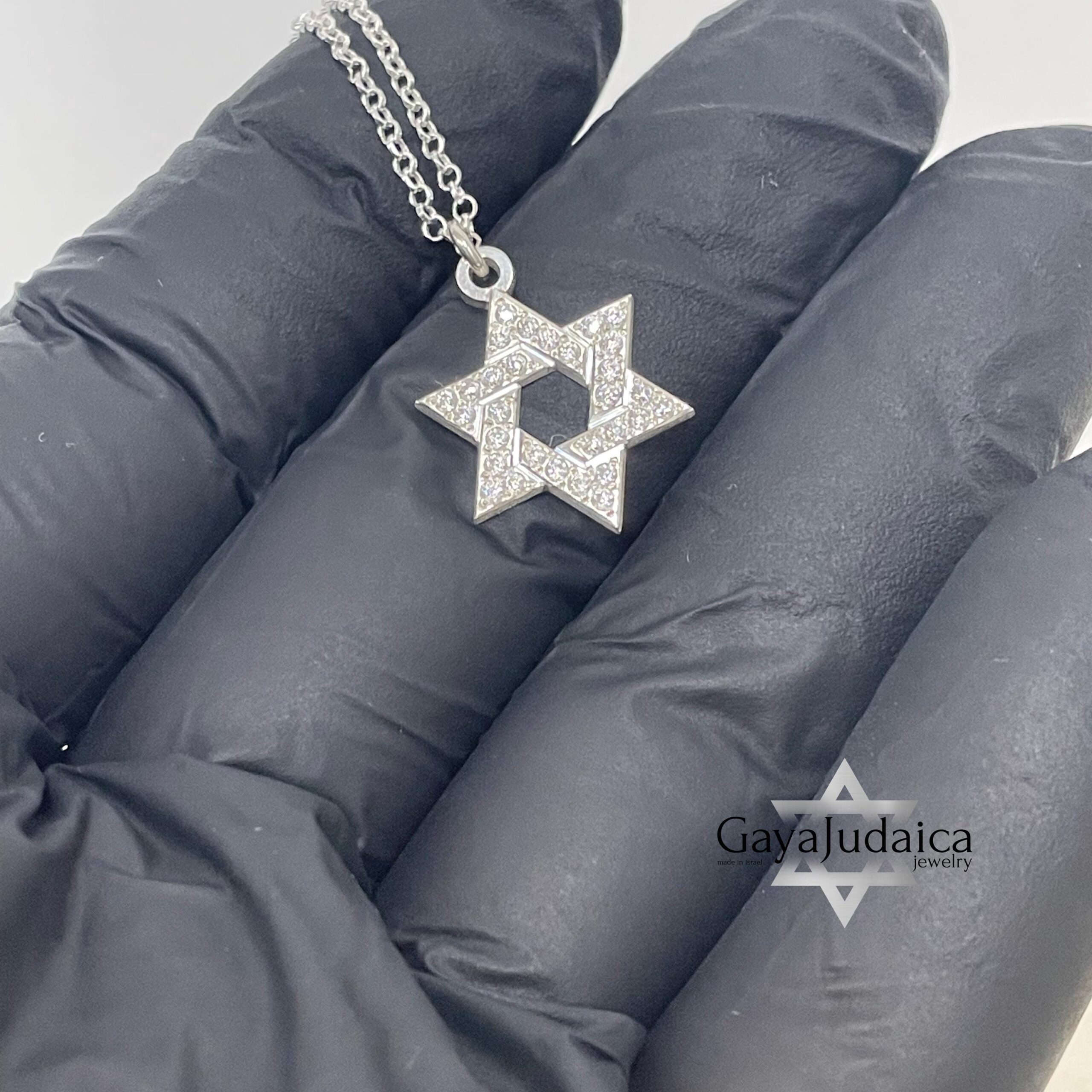 Zircon Pave Star of David Necklace — Sterling Silver Jewish Jewelry Zircon Pave Star of David Necklace — Sterling Silver Jewish Jewelry
