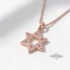 Zirconia Star of David Necklace — Sterling Silver — view 4