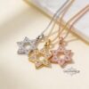Zirconia Star of David Necklace — Sterling Silver — view 5