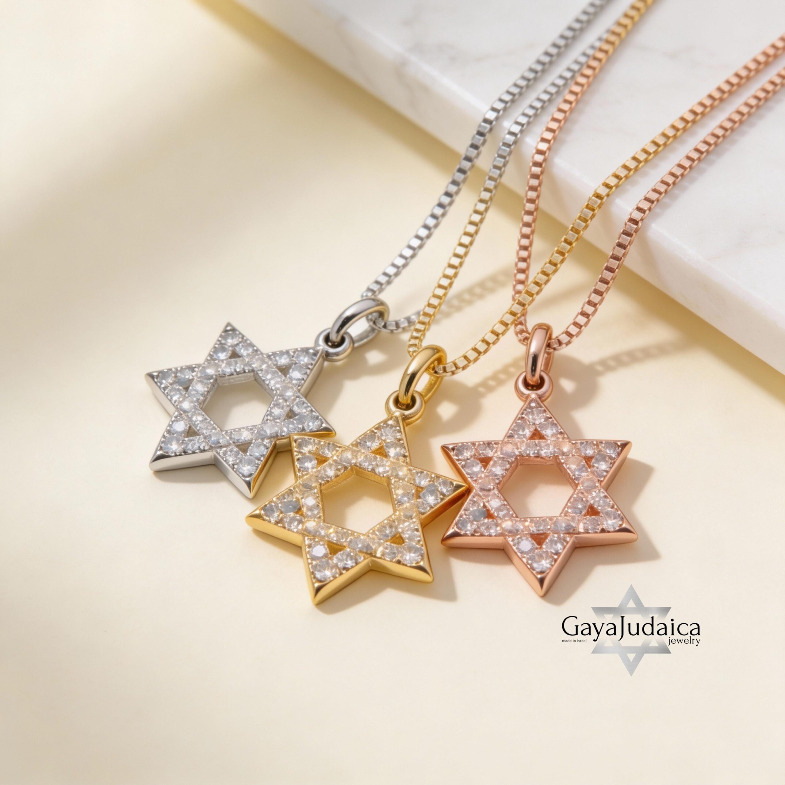Zirconia Star of David Necklace — Sterling Silver Jewish Jewelry Zirconia Star of David Necklace — Sterling Silver Jewish Jewelry